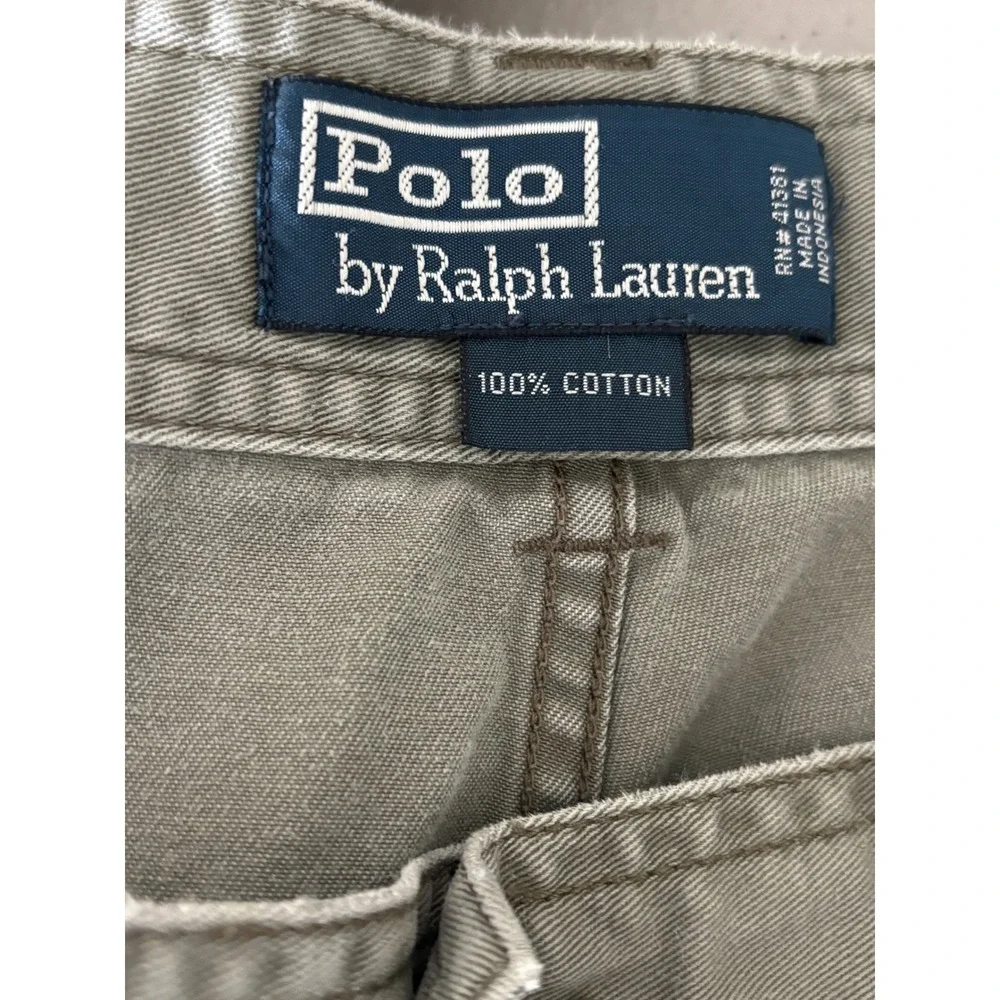 Polo Ralph Lauren Mens Cargo Shorts Size 42 Green Cotton Twill Utility Relaxed